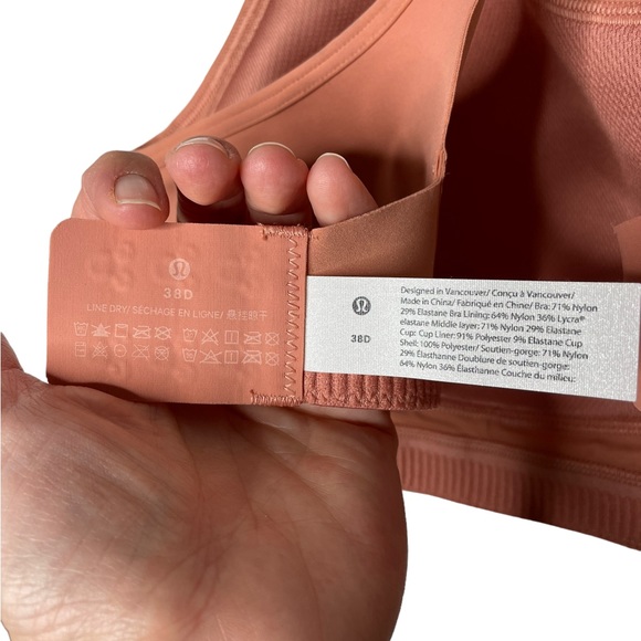 Lululemon | NWT All Powered Up Bra *Medium Support, D–G Cups Pink Savannah 38D - Picture 5 of 8